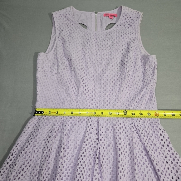 Betsey Johnson Lavender Eyelit Dress Size‎ 12, Cut out Summer Dress - Picture 8 of 14
